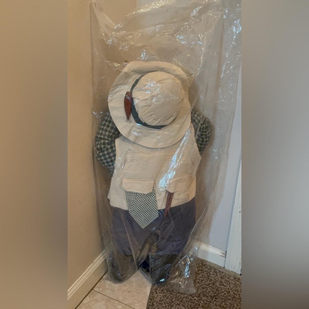 Vintage Time Out Kid in a Corner Fisherman Boy Gone Fishing Doll